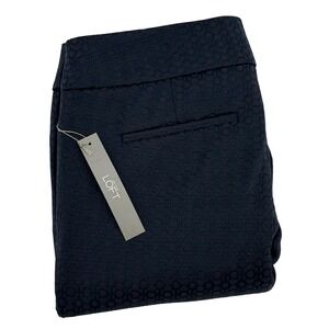 LOFT Marisa Ankle Pencil Slim Leg‎ Patterned Purple Pants Size 6 NWT